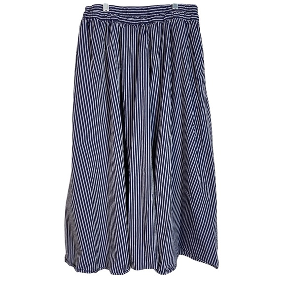 A New Day Blue Stripe A Line Skirt - Picture 2 of 5